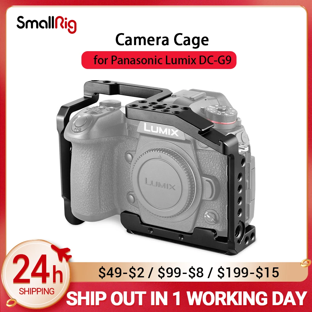 

SmallRig G9 Camera Cage for Panasonic Lumix G9 Form Fitting Features an Arca Swiss Plate on the Bottom for Tripod Shooting 2125