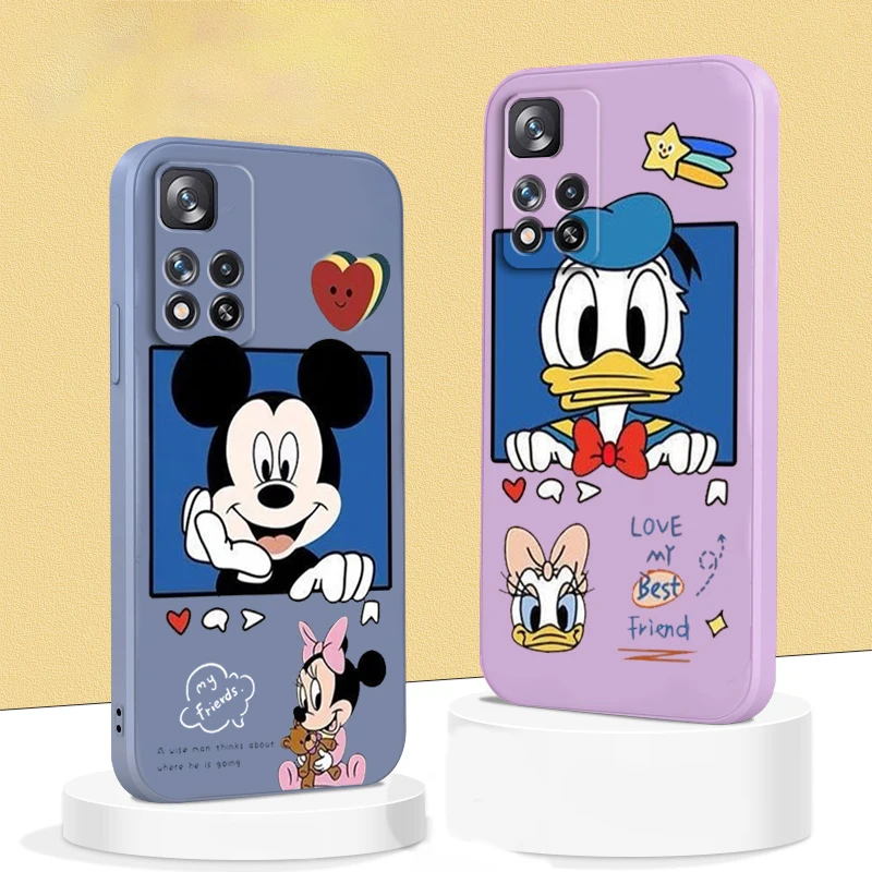 

Disney Mickey Donald Duck Liquid Rope TPU Funda Phone Case For Xiaomi Redmi Note 11 11S 11T 10S 10 9S 9T 9 8T 8 Pro Plus 5G