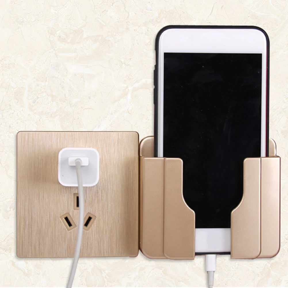 

Wall Holder Phone Charging Holder Socket Charger Storage Box Mobile Phone Holder Universal Stand Home Decoration 2022Year New
