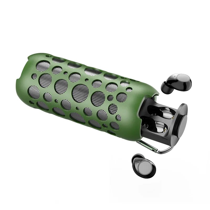 

Беспроводные наушники 2 в 1, Bluetooth-динамик, сенсорные спортивные наушники, басовый звуковой бокс, портативные динамики, наушники-вкладыши (зеленый)
