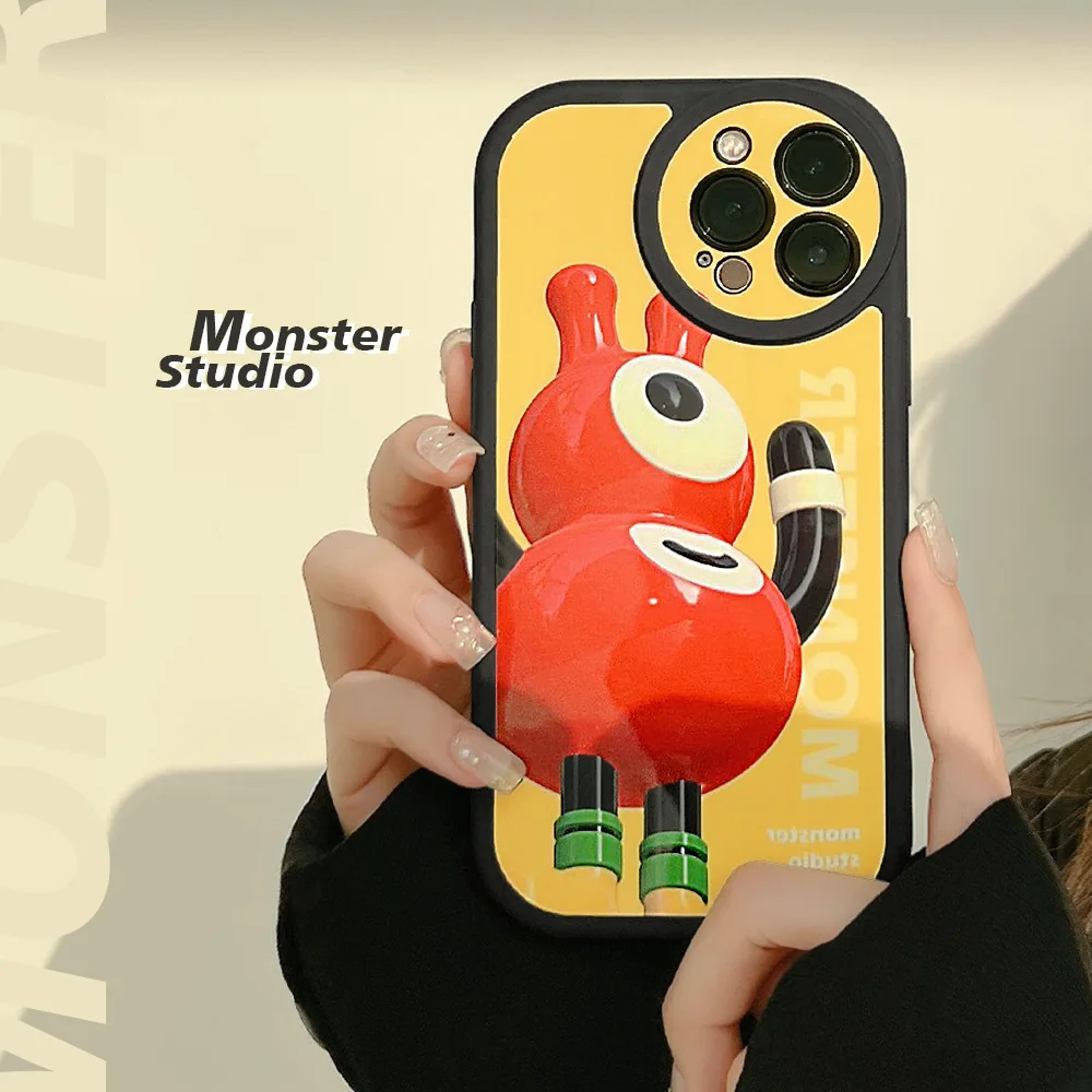 Glossy pop Retro monster cool art Japanese Phone Case For iPhone 13 11 12 Pro Max Xs Max X XR 13 12 mini case Cute Cartoon Cover