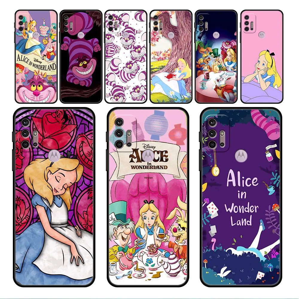 Чехол Alice с изображением Чеширского кота для Motorola G30 G60 G9 Play ONE Fusion G8 G50 E6s G82 Edge 20 Pro G