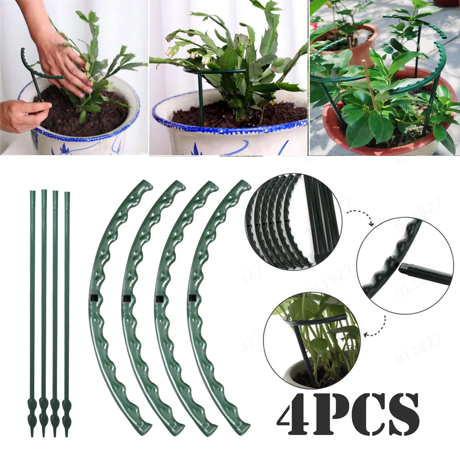 

4pcs Plastic Arcuated DIY Plant Support Pile Stand Garden Climbing-Trellis Flower Bracket Bonsai Tool Plant Accessories для сада