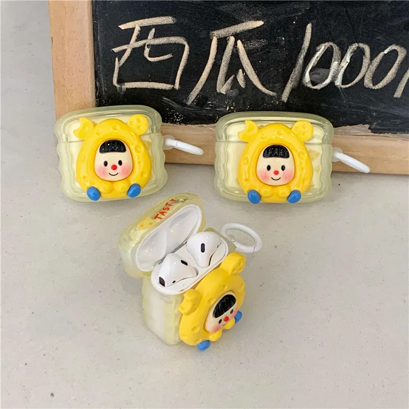 

Fun Cheese Little Boy Doll Earphone Case for Apple Airpods Pro2 Case for Airpods 3 3rd Generation AirPod 2 1 Case