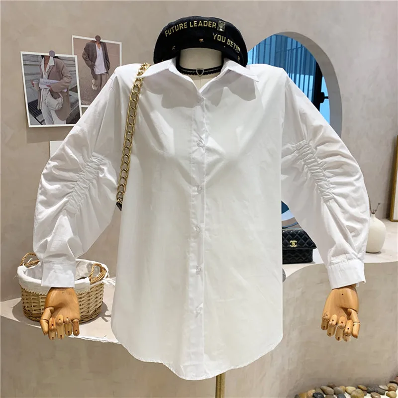 

Нишевый дизайн, новая женская одежда, весна 2022, свободный текстурный Топ, дизайнерская рубашка с длинным рукавом, топы, блузки, Женская сороч...