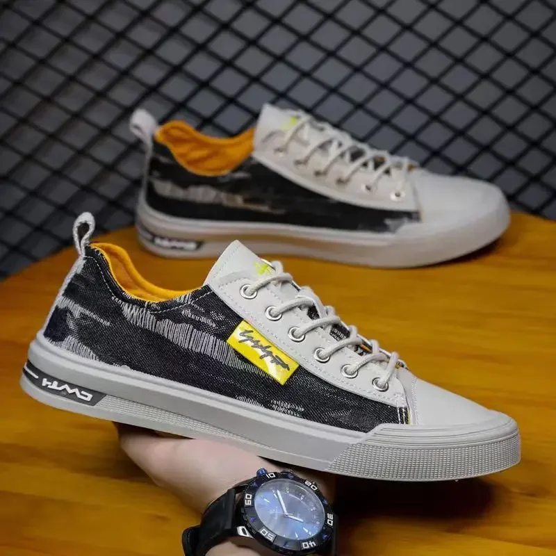 

New Fashion Canvas Sneakers Men's Anti-odor Man Casual Shoes Breathable Denim Loafers Student Boys Slip on Casual Sneakers 2023