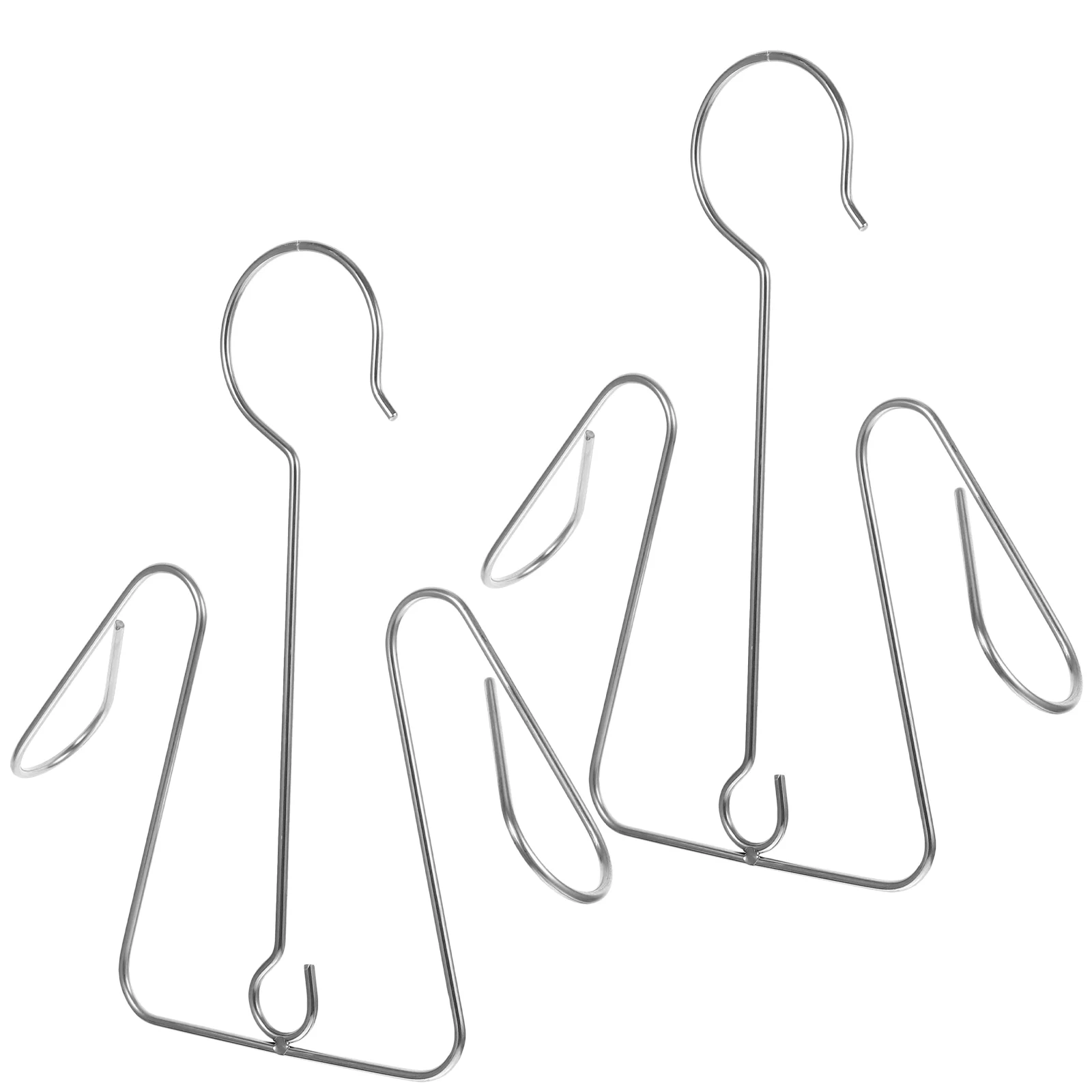 

2pcs Stainless Steel Balcony Shoes Hangers Multi-functional Shoe Racks With Double Hook Design