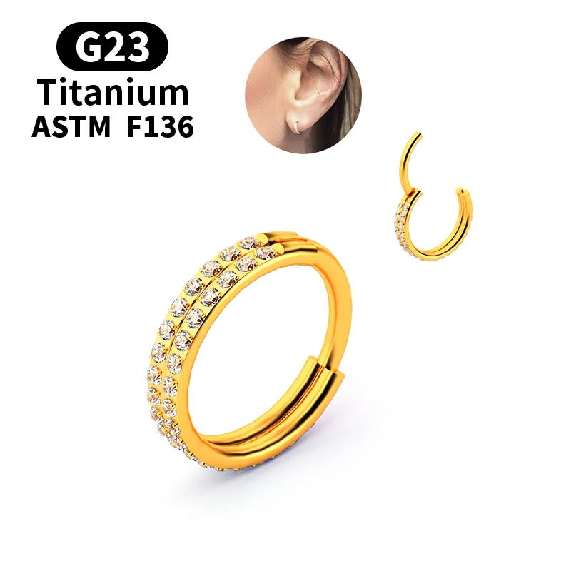 1 шт. сегментное кольцо из титана G23 два ряда циркона | Украшения и аксессуары