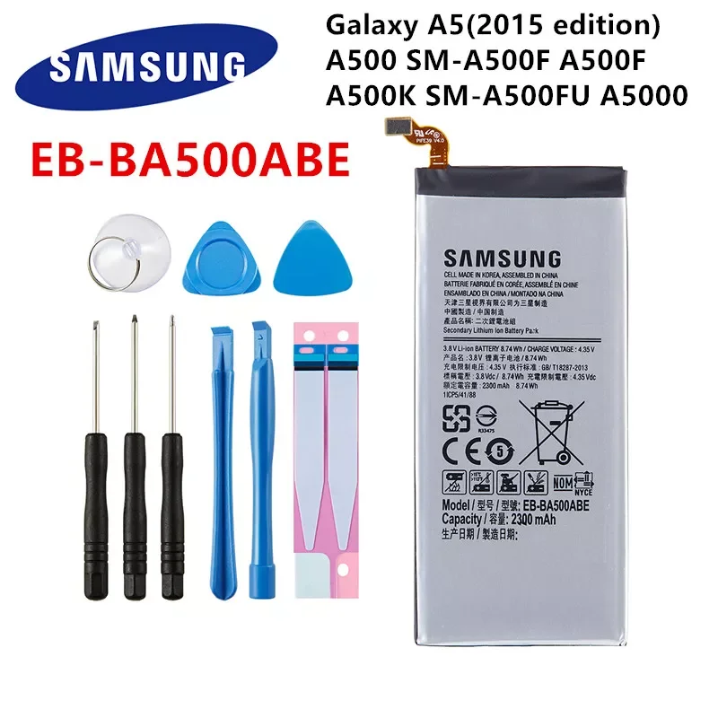 

Orginal EB-BA500ABE 2300mAh Battery For Samsung Galaxy A5(2015 edition) A500 SM-A500F A500K SM-A500FU Batteries+Tools