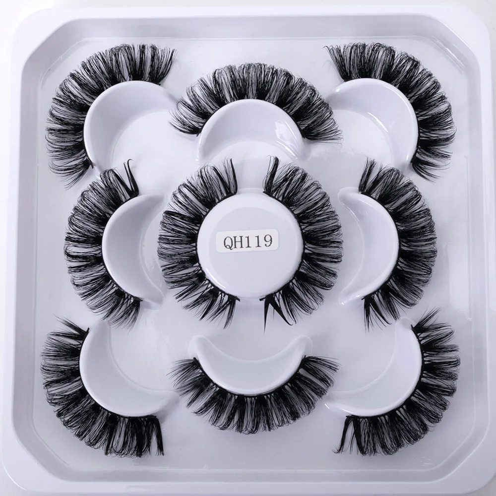 

NEW 5 pairs DD Russian Volume Mink Lashes Dramatic Fluffy 8-25mm Long Eyelashes Messy Reusable Cruelty Free Eye Lash