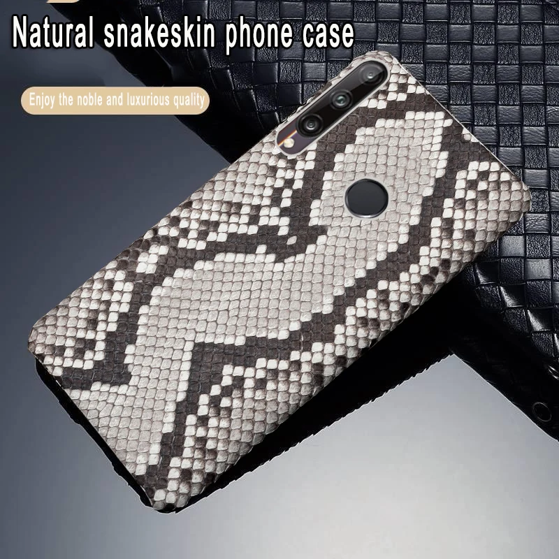 

Leather Phone Case For Huawei Y6 Y7 Y9 Y5 prime 2019 Case For Enjoy 6s 7 8 9 9s 10 10s Plus Case Real Python Skin Leather Cover