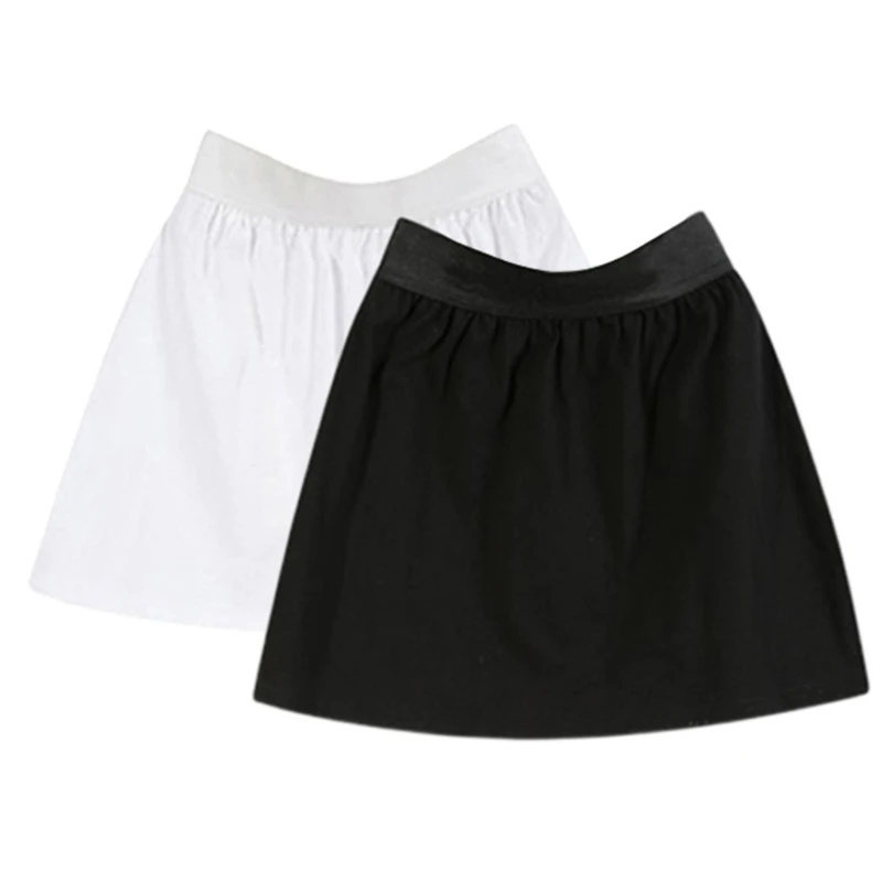 

2Pcs Shirt Extender Women Layering Solid Color Half Length Hemline Split Skirt