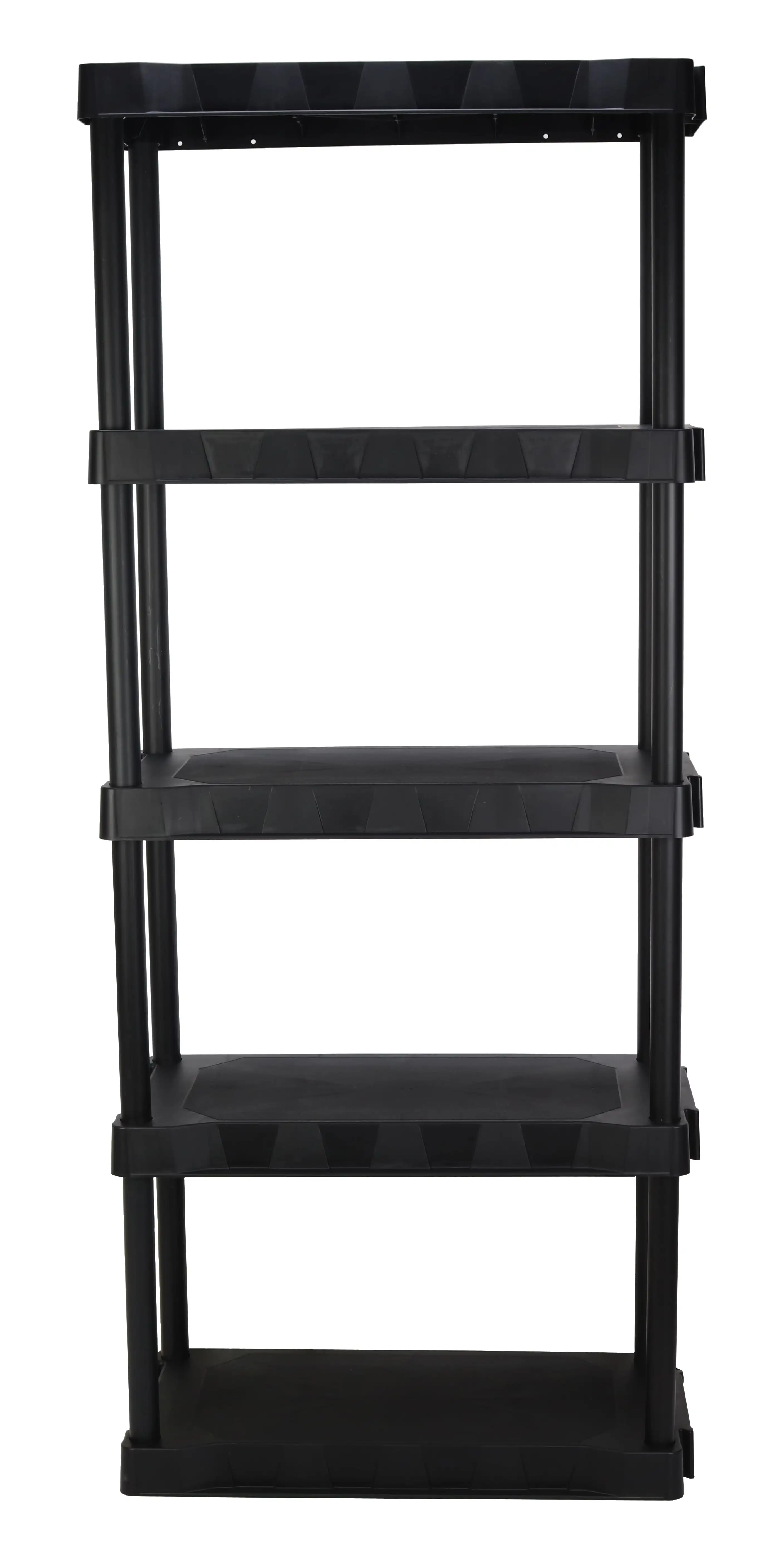 

free shipping 13.88"D x 30"W x 68.8"H 5-Shelf Plastic Garage Shelves Black