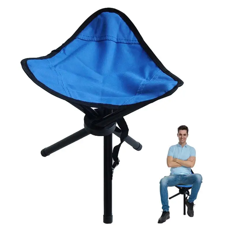 Foldable Three Feet Beach Chair Portable Tripod Stool Folding Chair Camping Walking Fishing Accessories