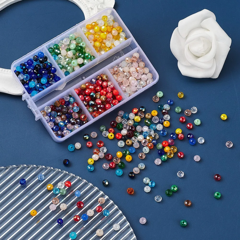 

4mm Crystal Rondel Beads Faceted Glass Beads Kit For Jewelry Making DIY Female Bracelet Necklace Jewelry Supplies Handmade