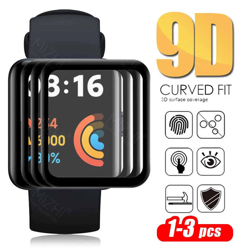 

Закаленное стекло 9D для умных часов Xiaomi redmi Watch 2 Lite, защитная пленка для экрана Xiomi redmi Watch 2 Lite, 1-3 шт.
