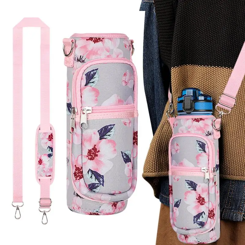 

Crossbody Water Bottle Holder Water Bottle Sleeve With Strap Insulated Water Bottle Sling With Wide Adjustable Shoulder Strap