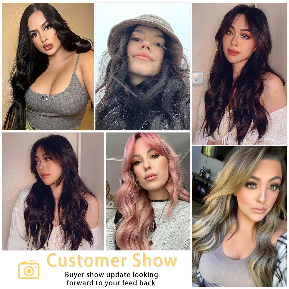 Энергичные длинные волнистые синтетические удлинители волос 4 шт./компл. с