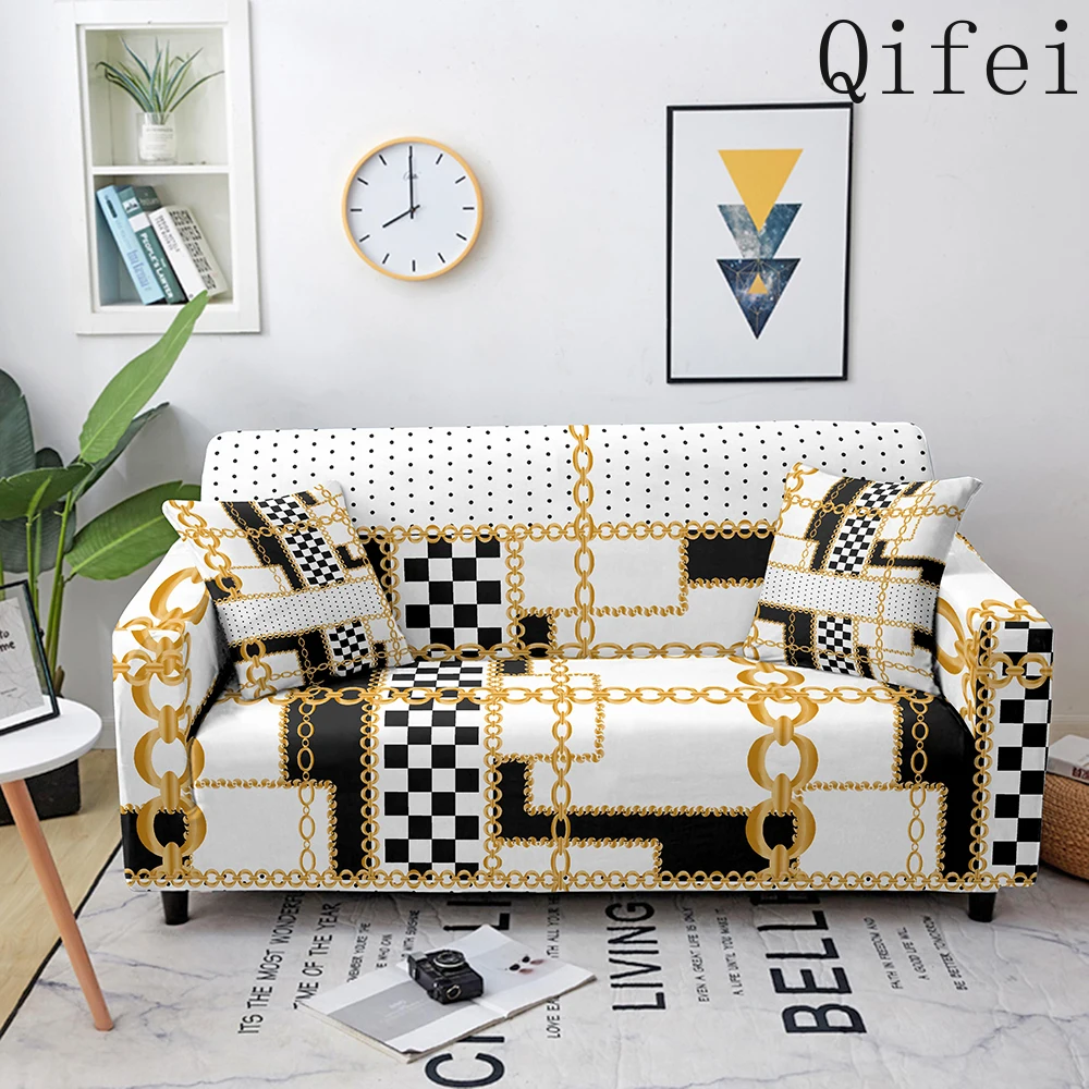 

Geometric Luxury Sofa Covers for Living Room Plaid Stretch Sofa Slipcover Sectional Couch Cover Corner Sofa Cover Loveseat Cover