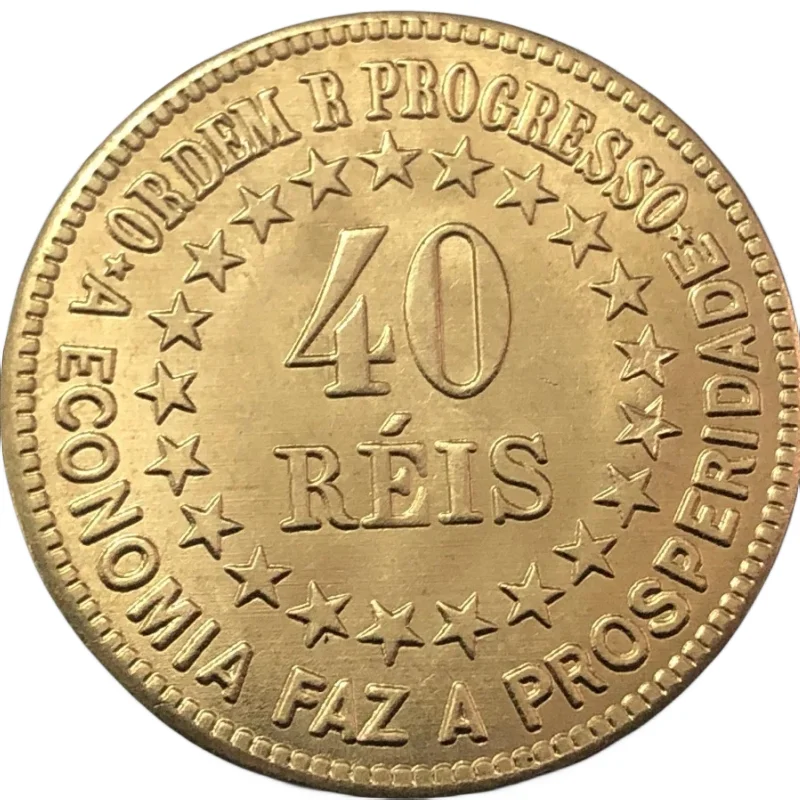

1889 Brazil 40 Reis Pattern Strike Copper Copy Coin