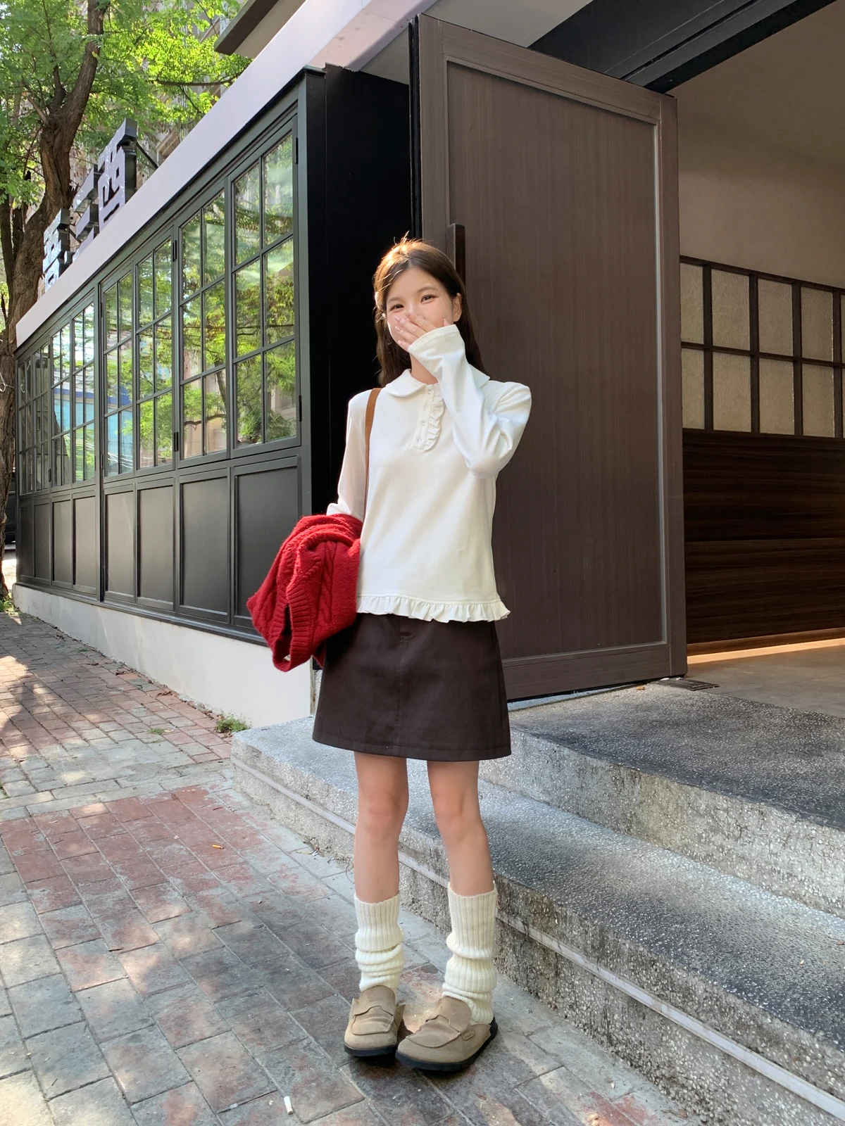 Белая рубашка с длинными рукавами Cheese Rabbit женская дизайнерская лоскутная