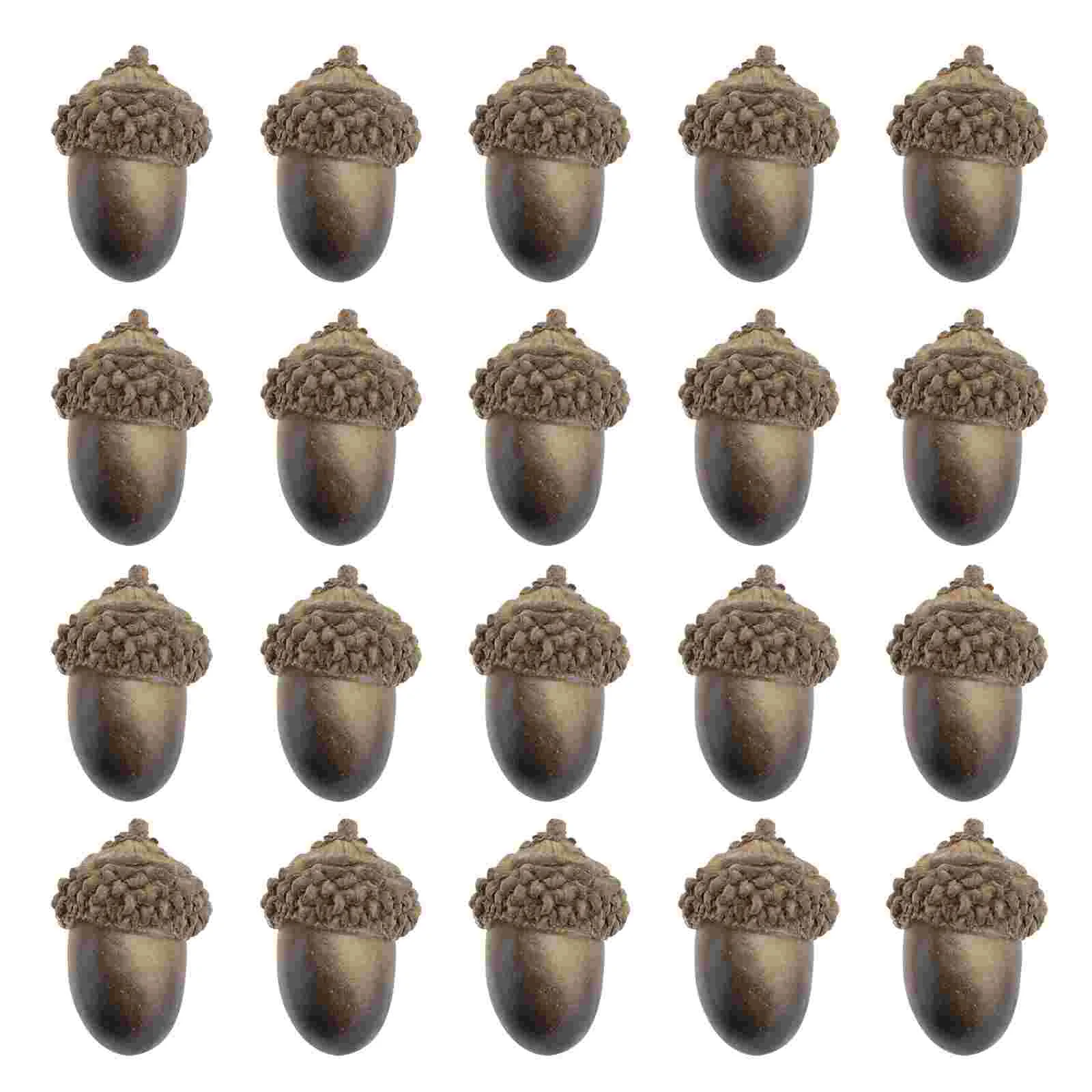 

20pcs/Pack Simulation Artificial Lifelike Acorn Crafts Fake Fruit for Home House Table Showcase Ornaments Winter Decor