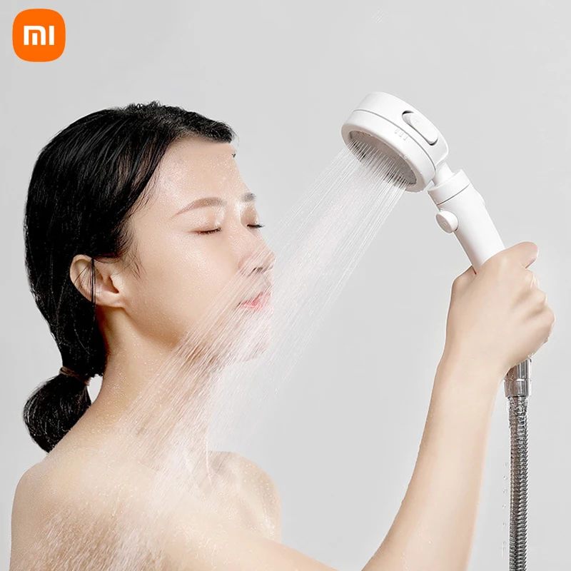 

Насадка для душа под давлением Xiaomi Youpin, насадка для душа с экономией воды под высоким давлением, регулируемая насадка с одной кнопкой, аксес...