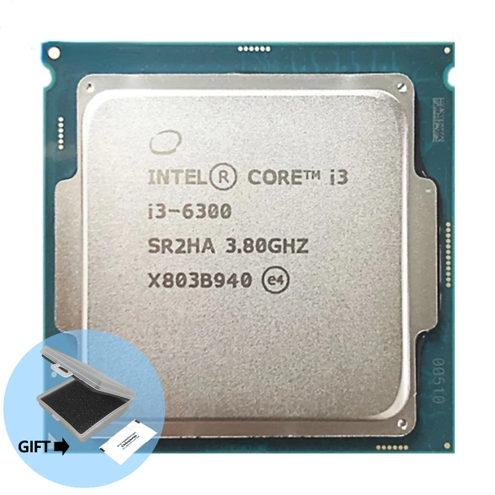 

Процессор Intel Core i3-6300 i3 6300 3,8 ГГц двухъядерный четырехпоточный, 4 Мб, 51 Вт, LGA 1151