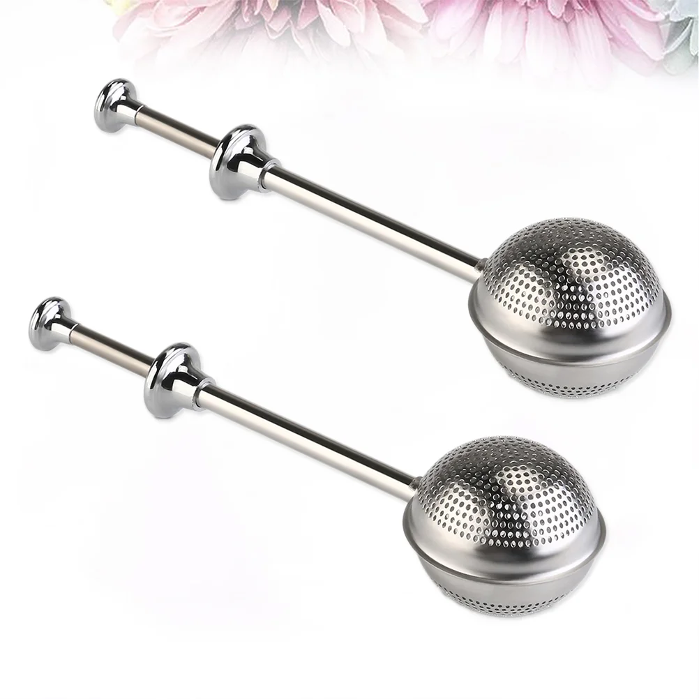 

2-Piece Practical Long-Handle Nontoxic Stainless Steel Tea Infuser Tea Tool