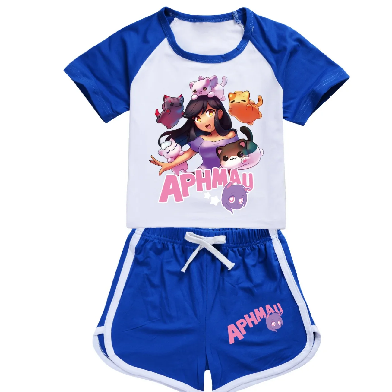 Новинка одежда aphmau для маленьких мальчиков и девочек летняя Пижама хлопковая