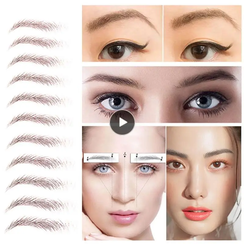 

2021 6D Eyebrow Sticker Brow Semi-Permanent Water Transfer Waterproof Tattoo Eyebrow Embroidery Eyebrow Sticker Makeup Supplies