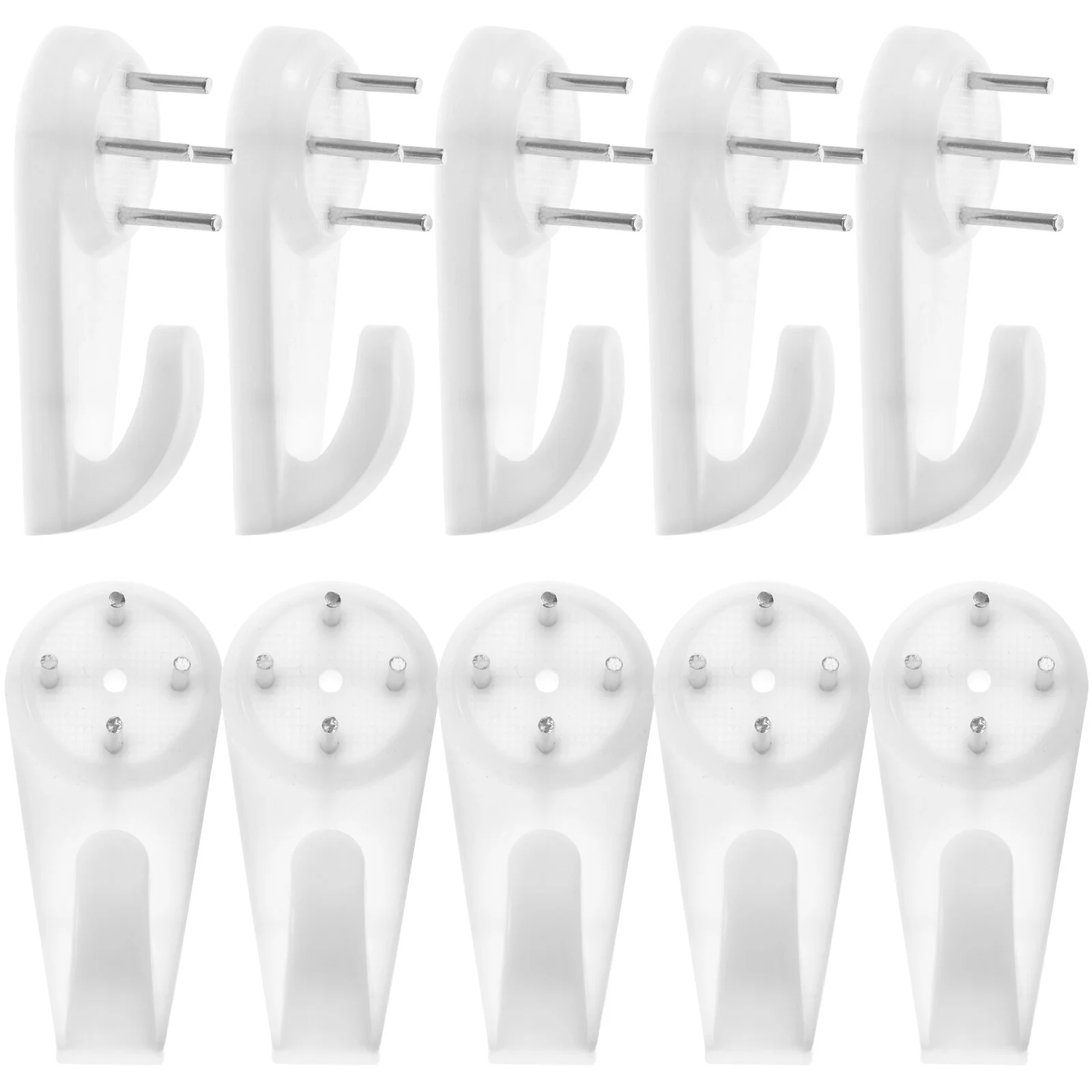 

60 Pcs Hooks Hanging Pictures Decorate Concrete Wall Stud Non Trace Hanger White Plastic Invisible