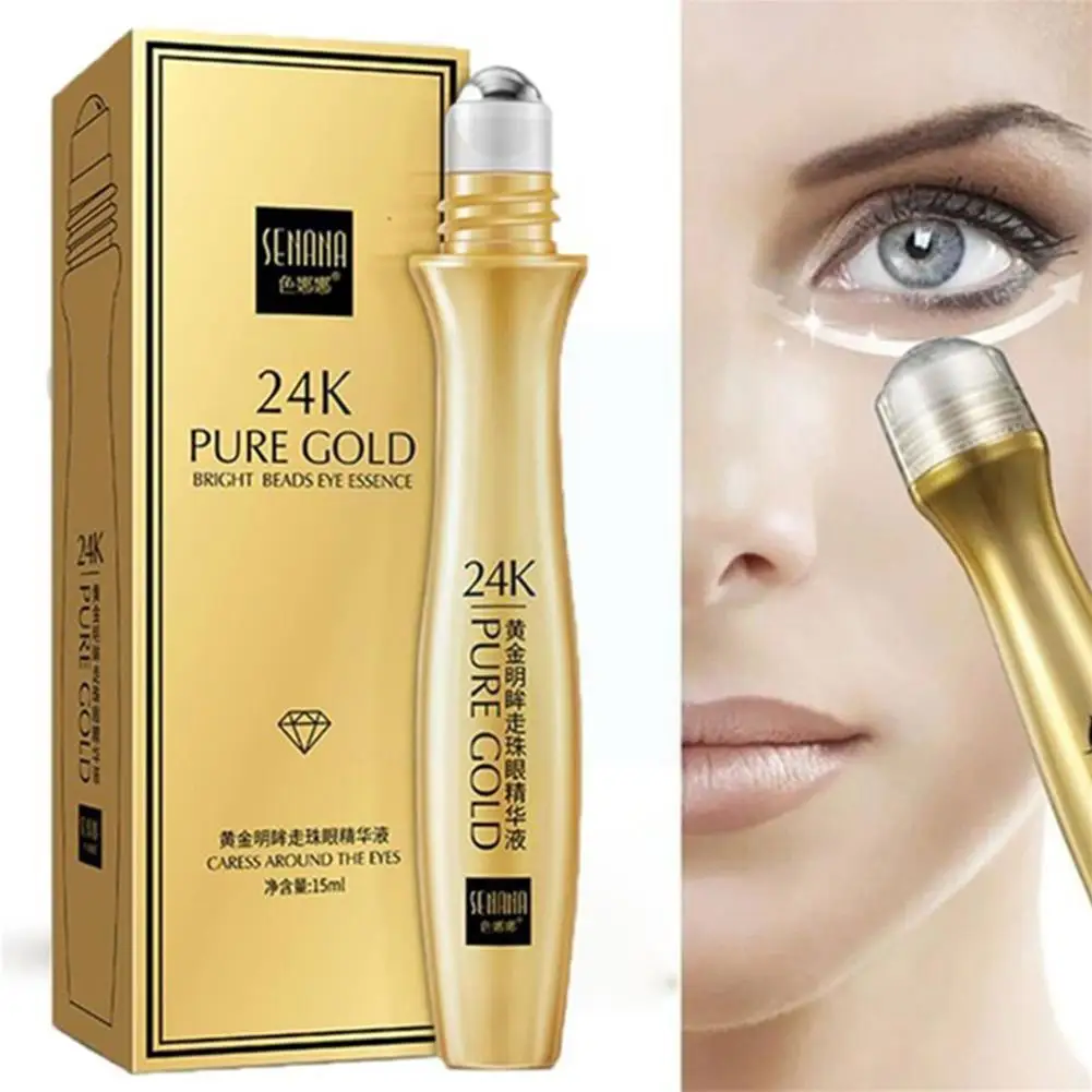

24k Gold Bright Eye Roller Eye Cream Hydrating Moisturizing Eye Removal 15ml Serum Eye Care Circles Anti-puffines Dark W0f4
