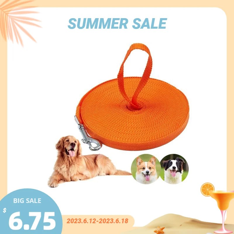 

Регулируемый поводок для дрессировки собак, прочный двойной нейлоновый поводок с металлической застежкой, ручка-петля, для маленьких и больших собак