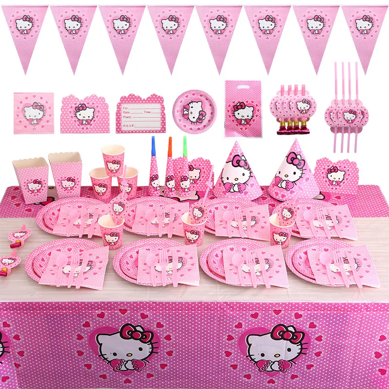 TAKARATOMY Hello Kitty детские украшения для дня рождения одноразовые бумажные чашки