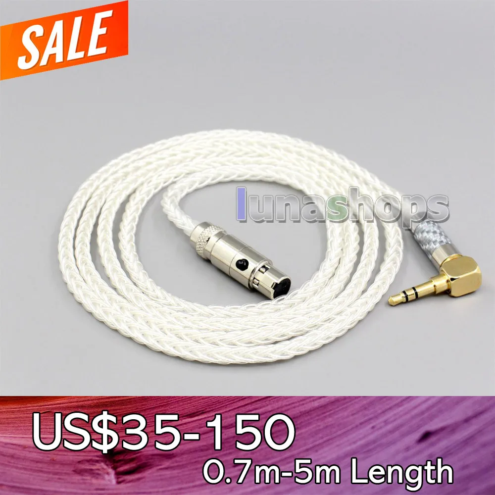

LN06787 4.4mm XLR 2.5mm 99% Pure Silver 8 Core Earphone Cable For AKG Q701 K702 K271 K272 K240 K141 K712 K181 K267 K712 Headphon