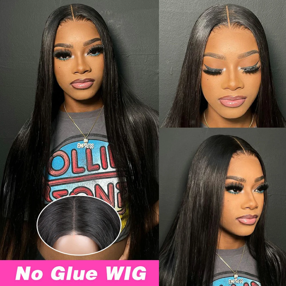 

Парик без клея, готовый к ношению, предварительно вырезанный, бразильский, прямой, 4X6 5X5, прозрачные парики на сетке