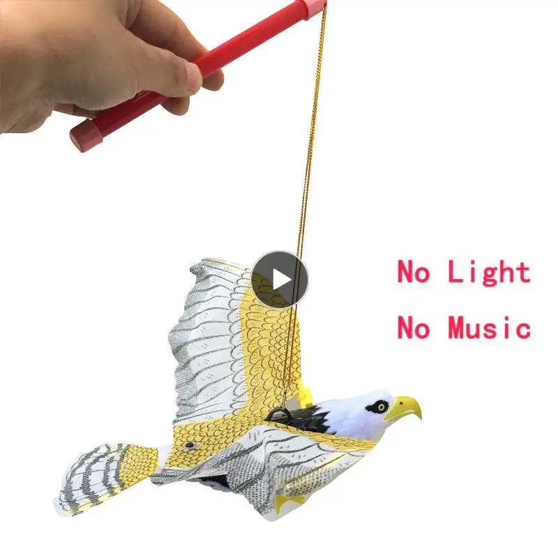 

Simulation Electronics Eagle Luminous Bird Repellent Hanging Eagle With Music&light Flying Bird Scarer Cartoon Pull Line Toy