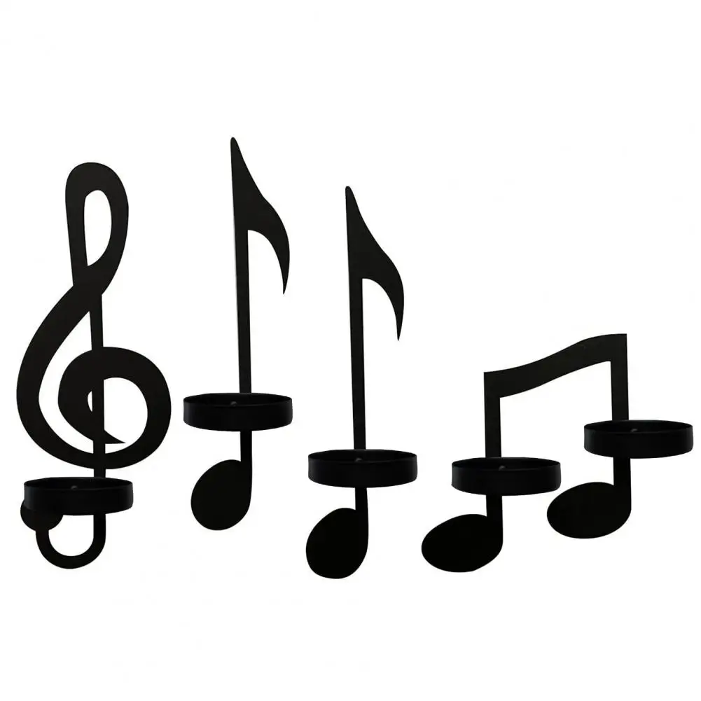 

1 Set Candle Holder Metal Tea Light Holder Heat Tolerant Musical Note Key Shape Tea Light Display Stand Useful Home Decor