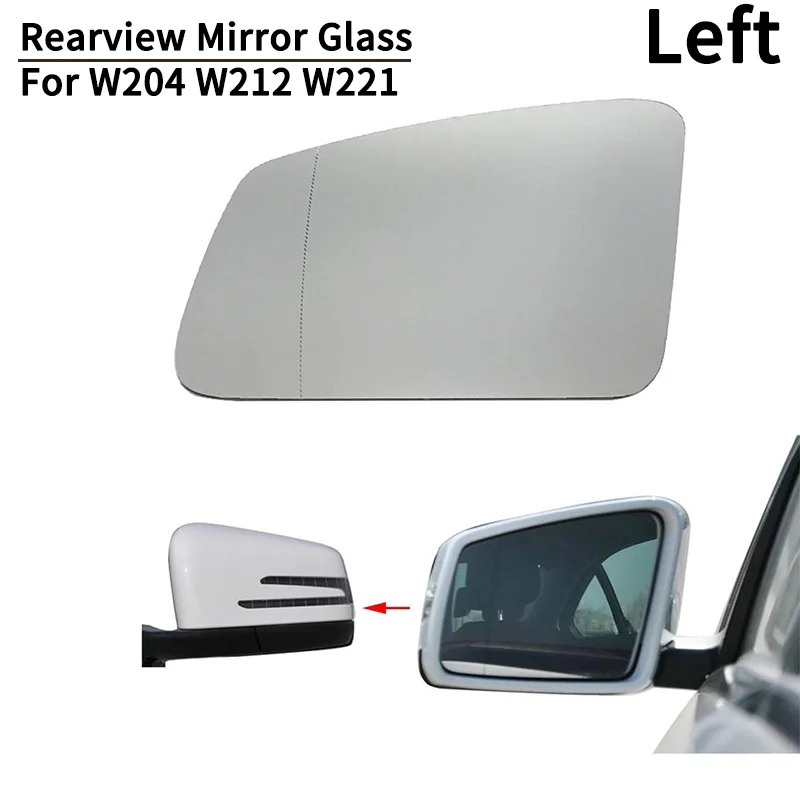 

Car Door Side Heated Wing Antifog Heated Rearview Mirror Glass for Mercedes-Benz S/C/E-Class W212 W204 W211(Left)