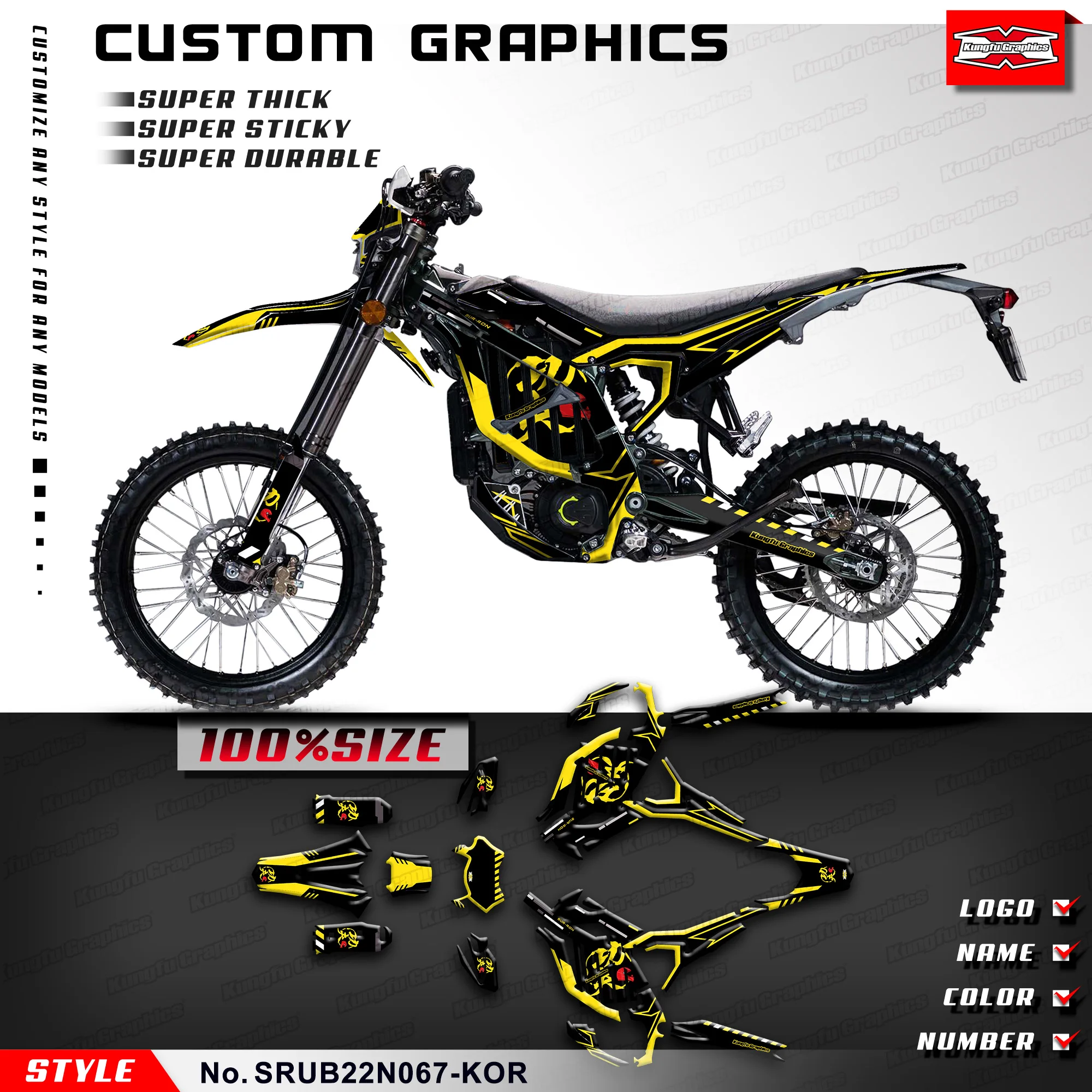 KUNGFU GRAPHICS мотоциклетные наклейки виниловая графика для Sur-Ron Ultra Bee Dirt eBike SURRON