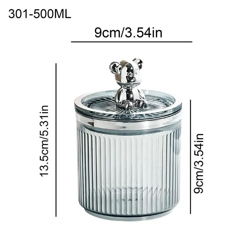 "Cotton Swab Container Clear Acrylic Bear Cotton Ball And Swab Holder