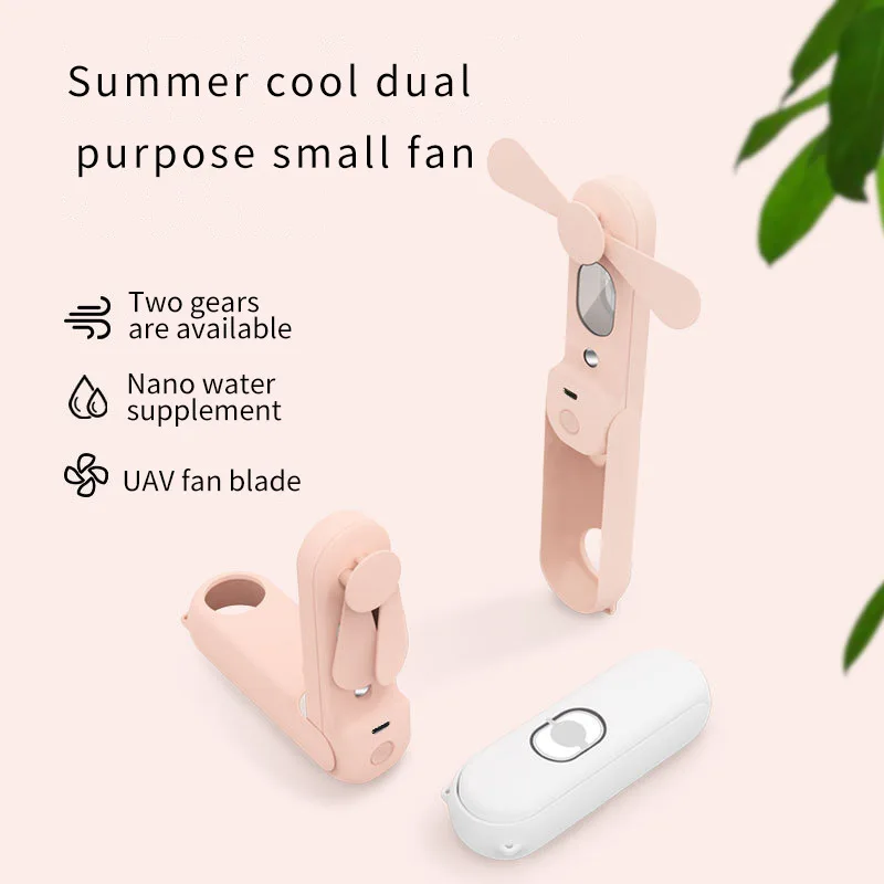 

ZAIWAN Mini Fan Portable Fan Handheld Air Conditioner Enduring Silent Foldable Usb Fan Face Filling Water Humidifier Ventilador