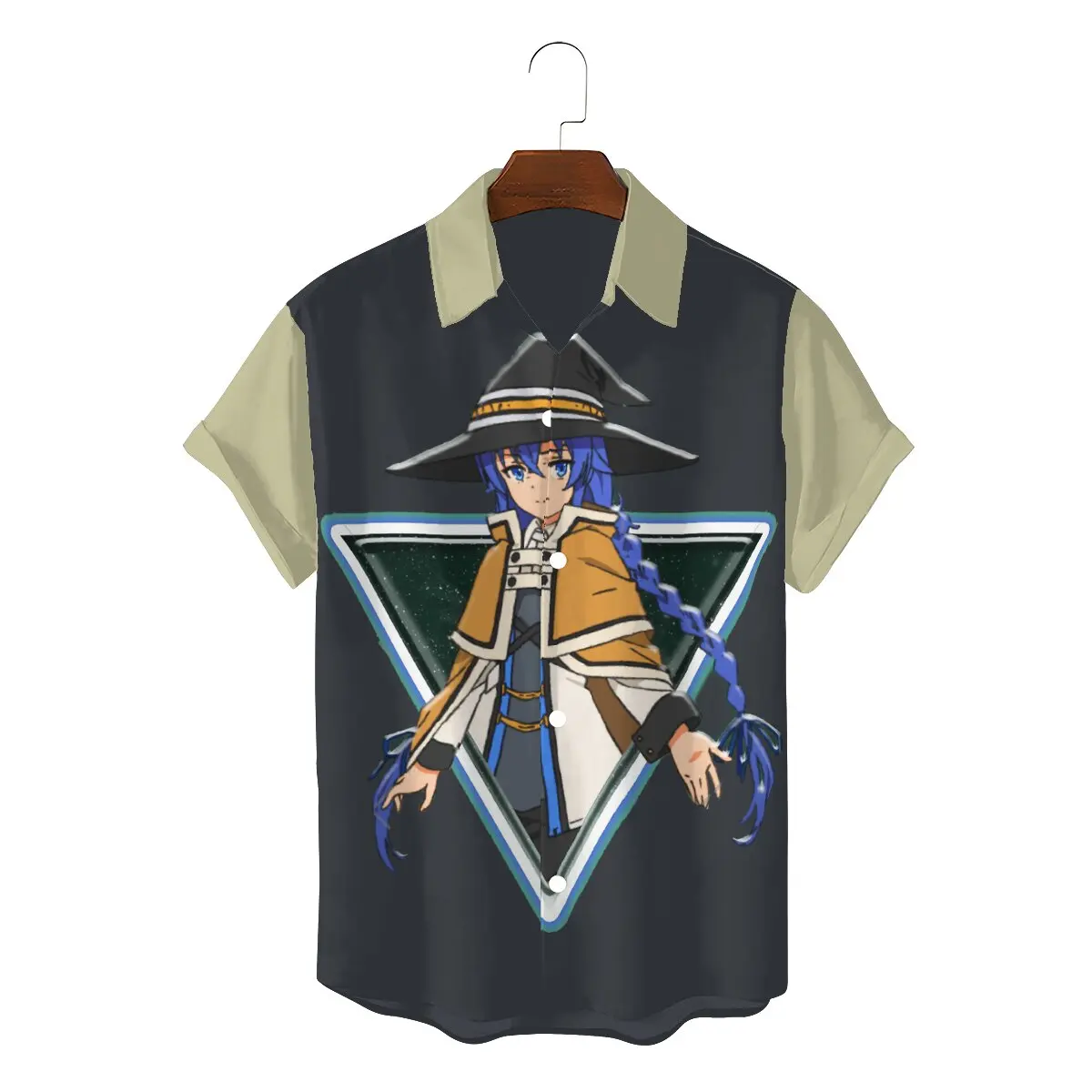 

Mushoku Tensei Jobless Reincarnation Anime Men's Shirts ROXY Triangle Down Distinctive 3D Shirt Graphic Streetwear Hipster