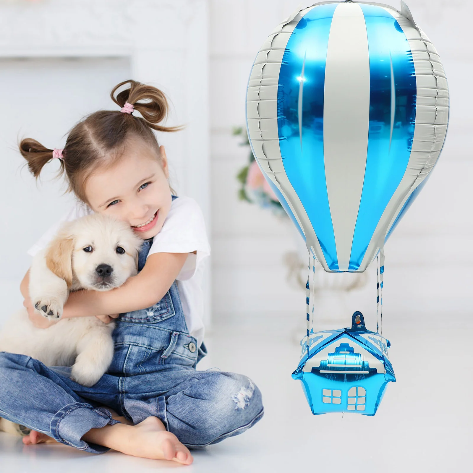 

10 Pcs Christmas Ornaments Hot Air Balloon Birthday Modeling Aluminum Film Classroom Decorations Balloons Foil Baby