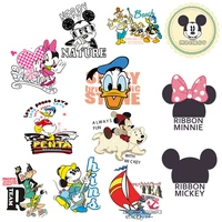 diy iron on patch thermo stickers for hoodies mickey mouse heat transfer patch for clothes thermal adhesive vinyl appliques