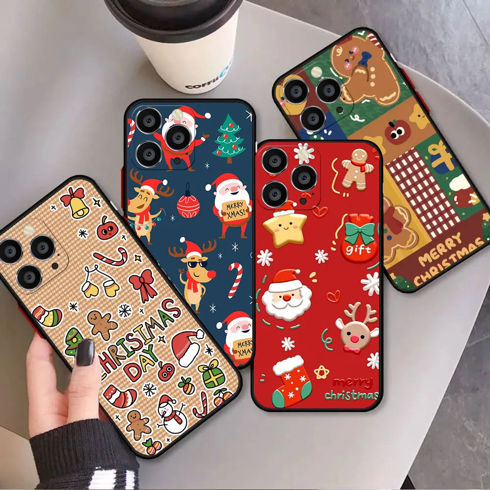 BK-35 Merry Christmas Silicone Case For Realme C25 C21Y C33 C31 6 6i 6S C2 C3 X2 XT C21 C12 Narzo 20 30A 50i Pro
