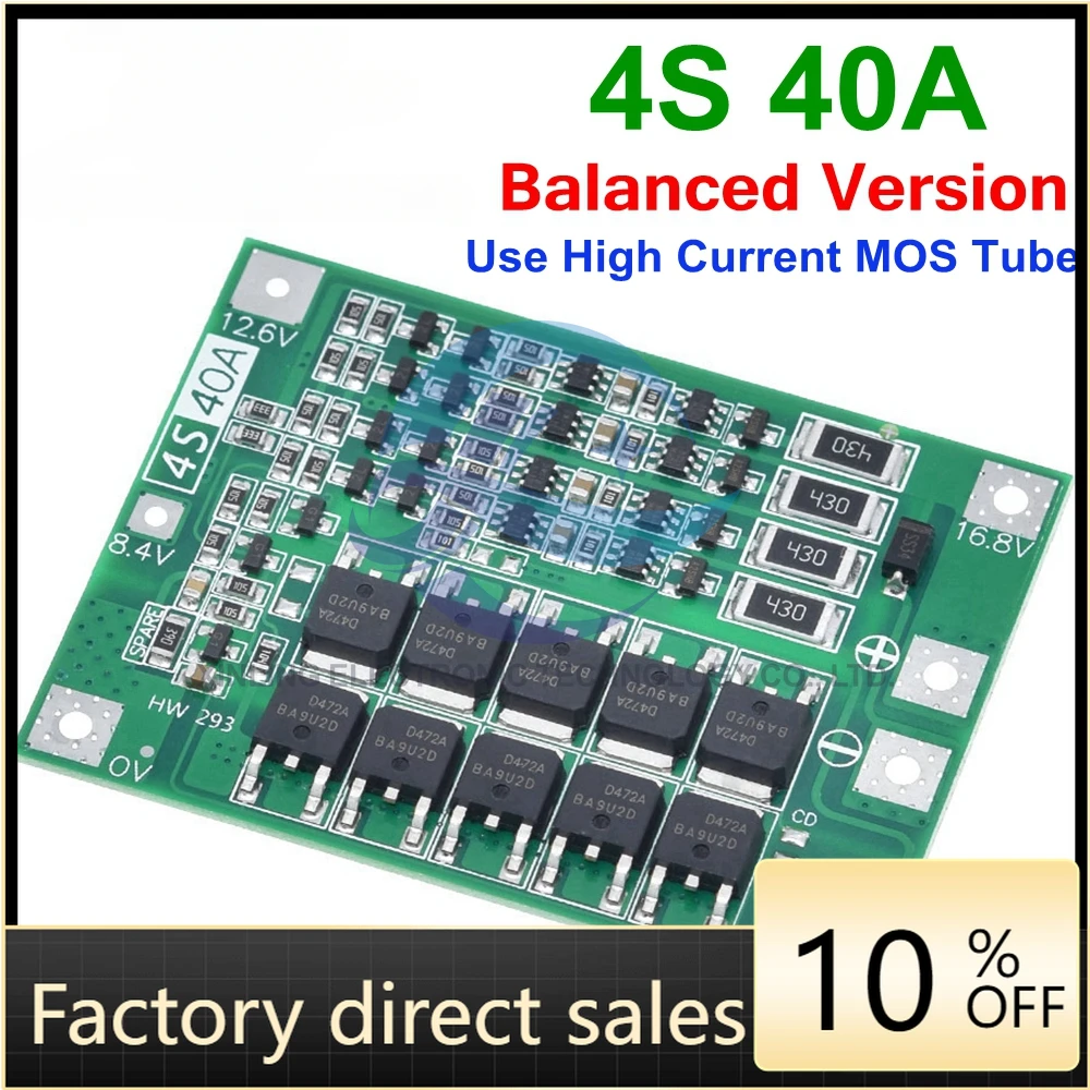 

3S 4S 40A 60A Li-ion Lithium Battery Charger Protection Board 18650 BMS For Drill Motor 11.1V 12.6V/14.8V 16.8V Enhance Balance