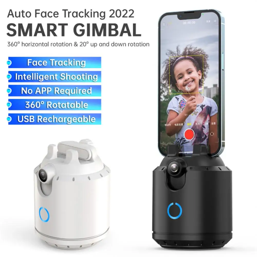 

Auto Face Tracking Phone Selfie Stick Smart 360°rotation Holder AI Follow-Up Video Vlog Live Gimbal Stabilizer Tripod For Mobile