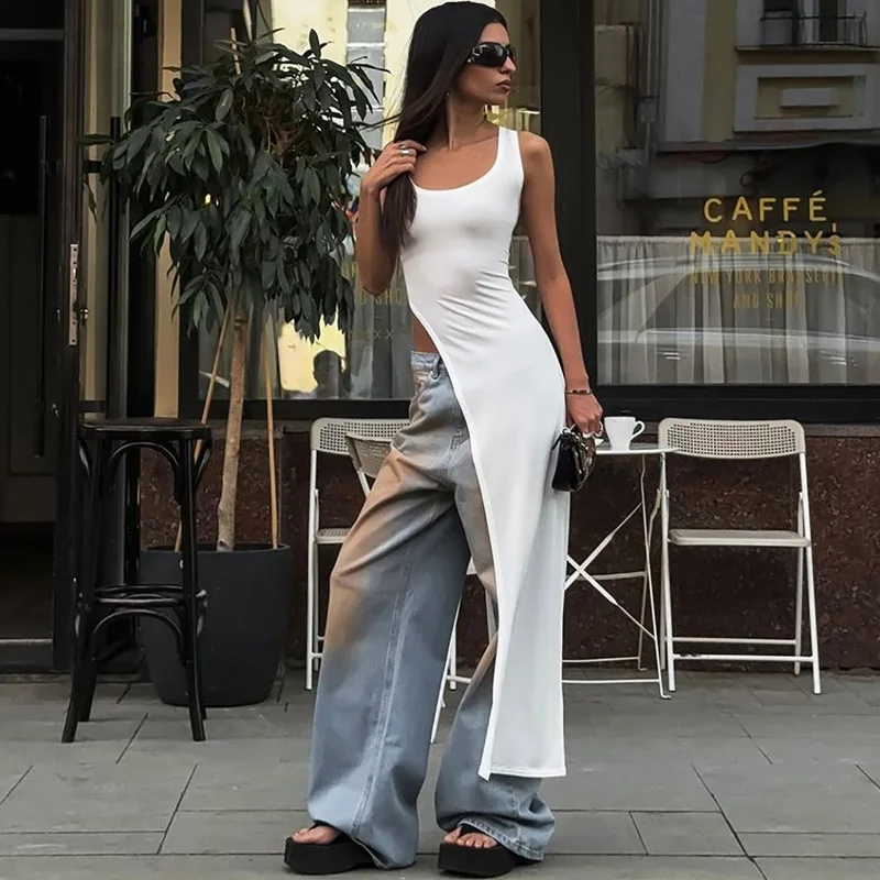 2024 сексуальное решение γ Jrellose Kuya High Split Kleid solide rembali freie Frauen Midi Kleider Sommer Party Club